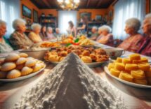 Nonna che gioca con i nipoti in un parco