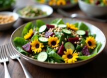 Insalata nordica con ingredienti freschi e colorati