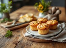 Muffin salati al salmone serviti su un piatto