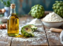 Torta rustica ai carciofi appena sfornata