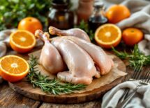 Anatra all'arancia servita su un piatto elegante