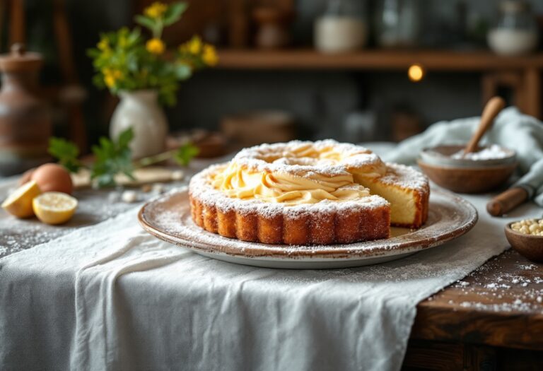 Pandoro al mascarpone decorato per le festività natalizie