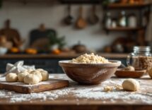 Pavesini freschi fatti in casa su un piatto decorativo