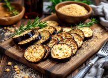 Cotolette di melanzane dorate e croccanti su un piatto