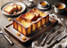 Delizioso pain perdu preparato con pandoro avanzato