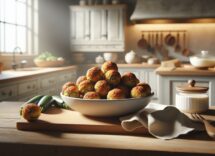 Polpette di zucchine al forno dorate e appetitose