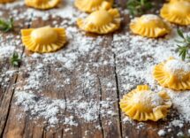 Deliziosi tortelloni ripieni di patate e formaggio