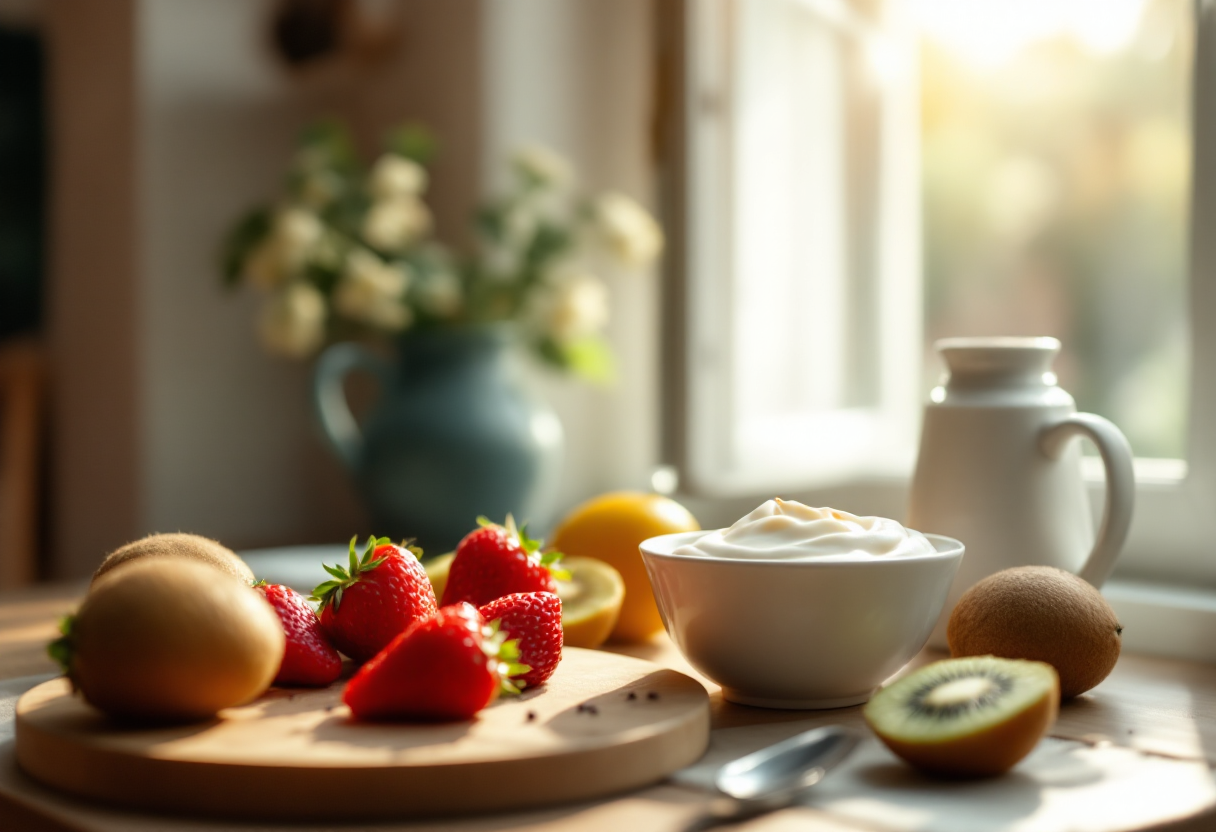 Colazione sana con frutta e cereali per colesterolo