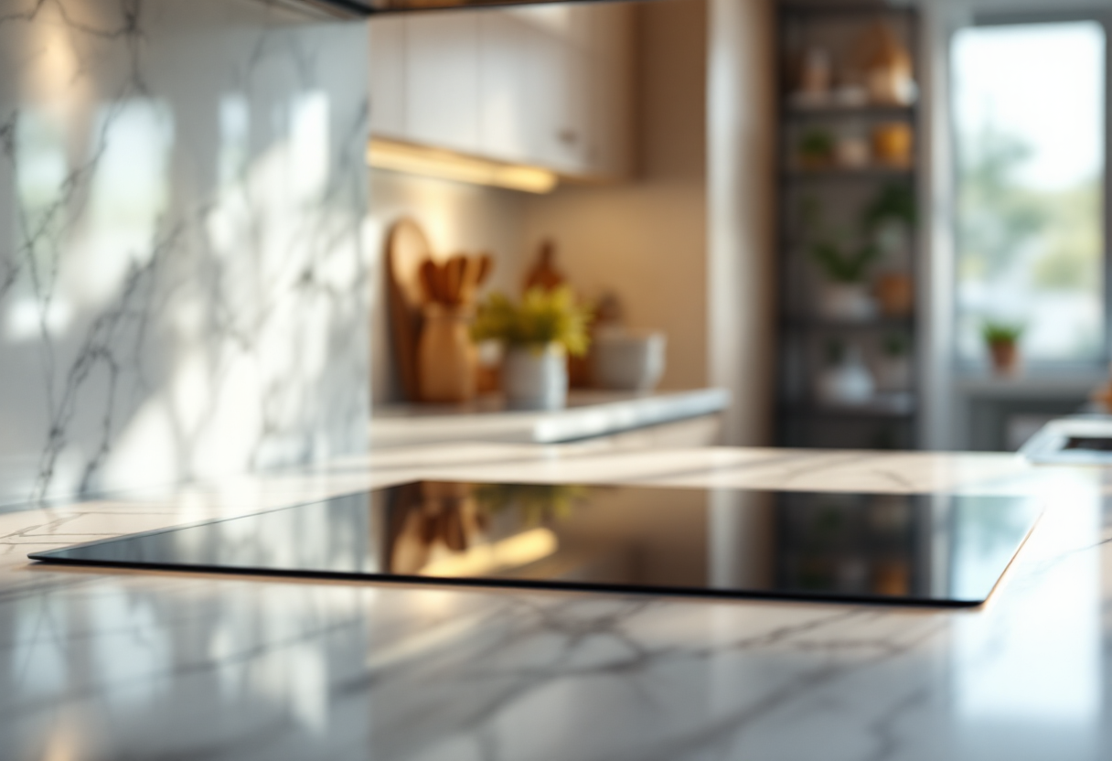 Piano cottura a induzione moderno in una cucina elegante
