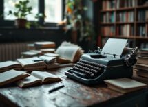 Aldo Dalla Vecchia mentre scrive con passione