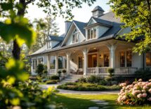 Anziani felici in una residenza estiva