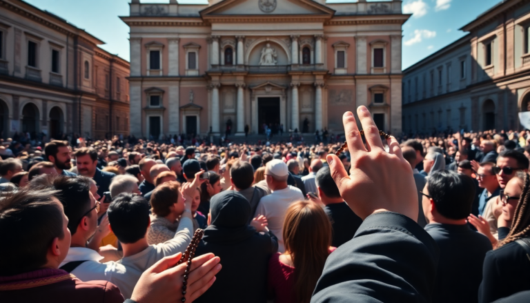 il popolo di dio si riunisce per il saluto a papa francesco 1745632320