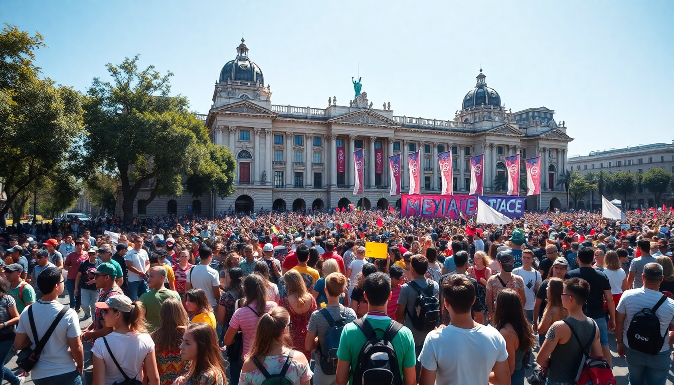 giovani uniti per la pace nello zocalo di citta del messico 1746402289