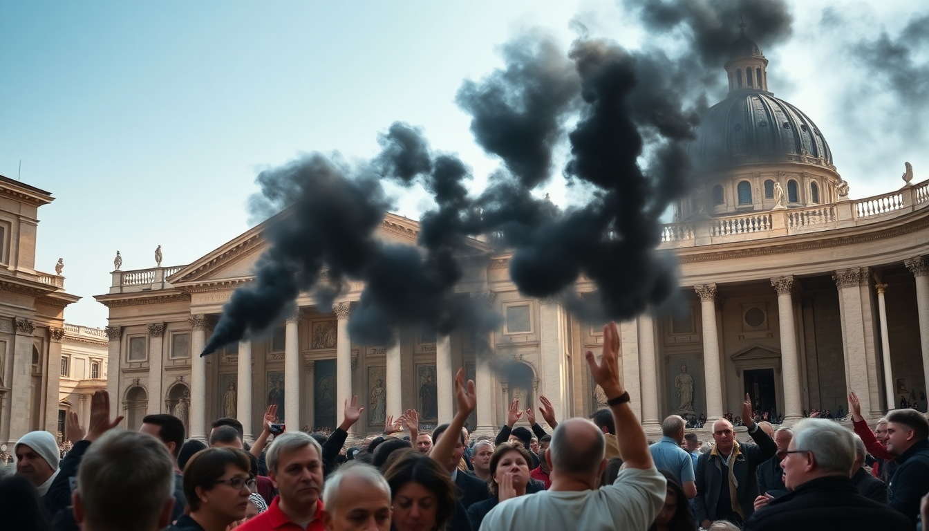 il secondo giorno di conclave fumo nero in vaticano 1746701888