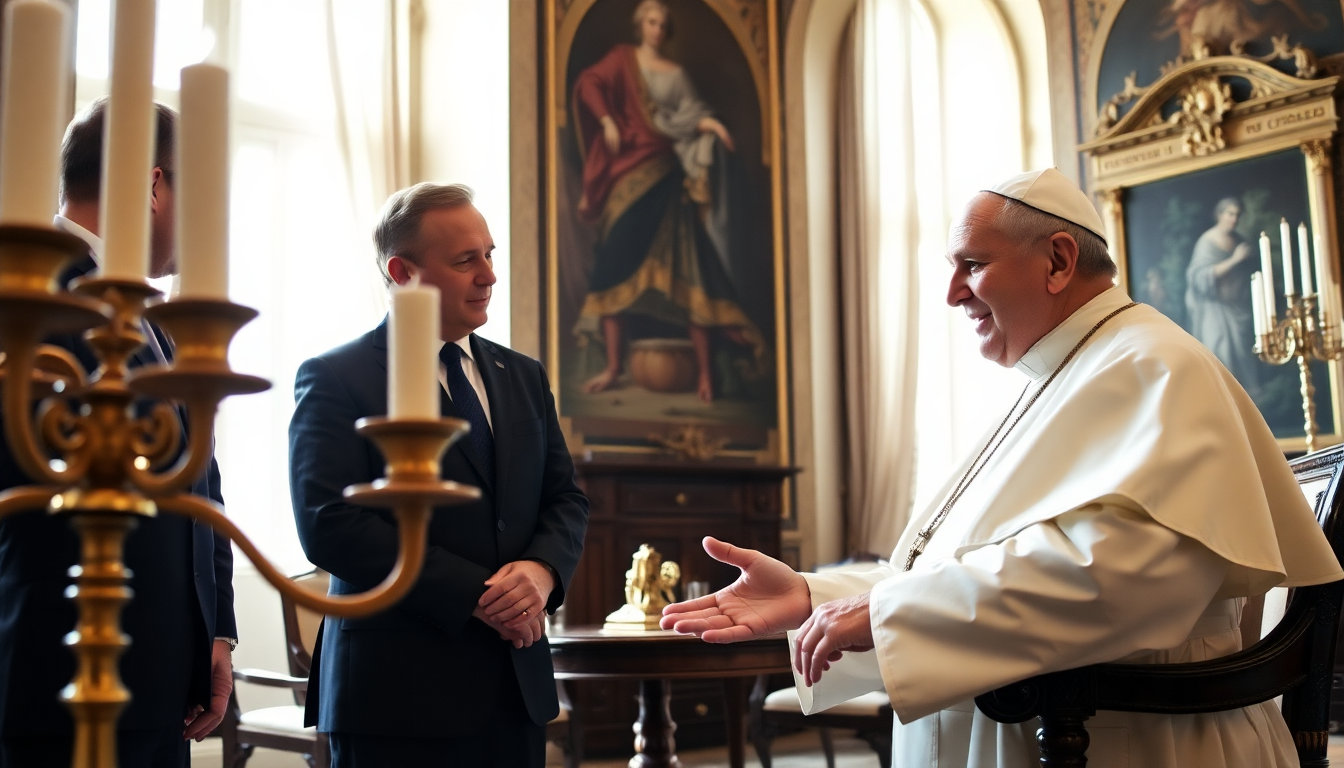 papa leone xiv incontra il premier australiano anthony albanese 1747693767