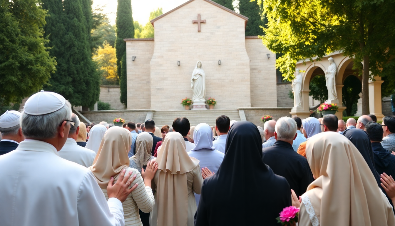 papa leone xiv visita il santuario della madre del buon consiglio 1746907506