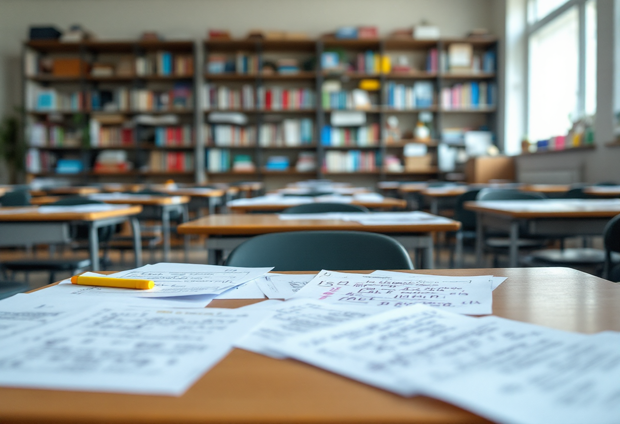 Studente che studia per gli esami di maturità 2025