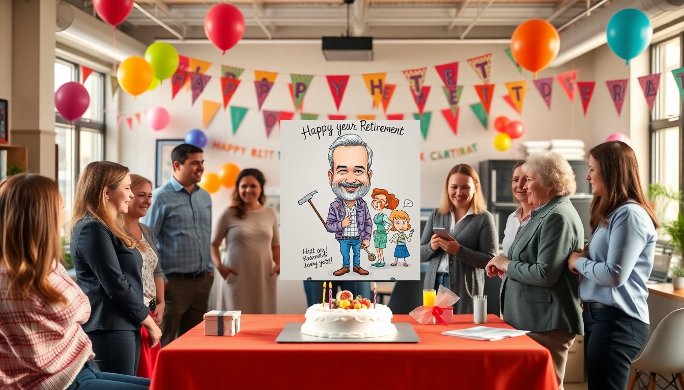 caricature personalizzate per festeggiare la pensione 1749123440