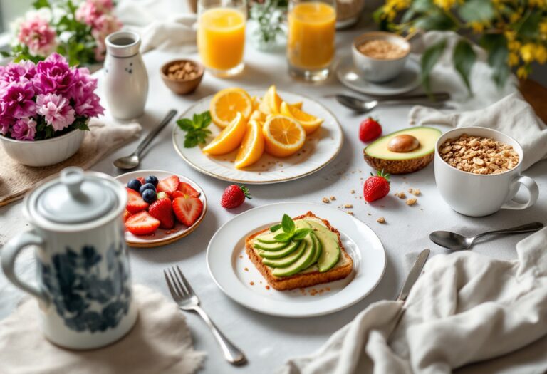 Immagine di colazione dolce e salata per il benessere