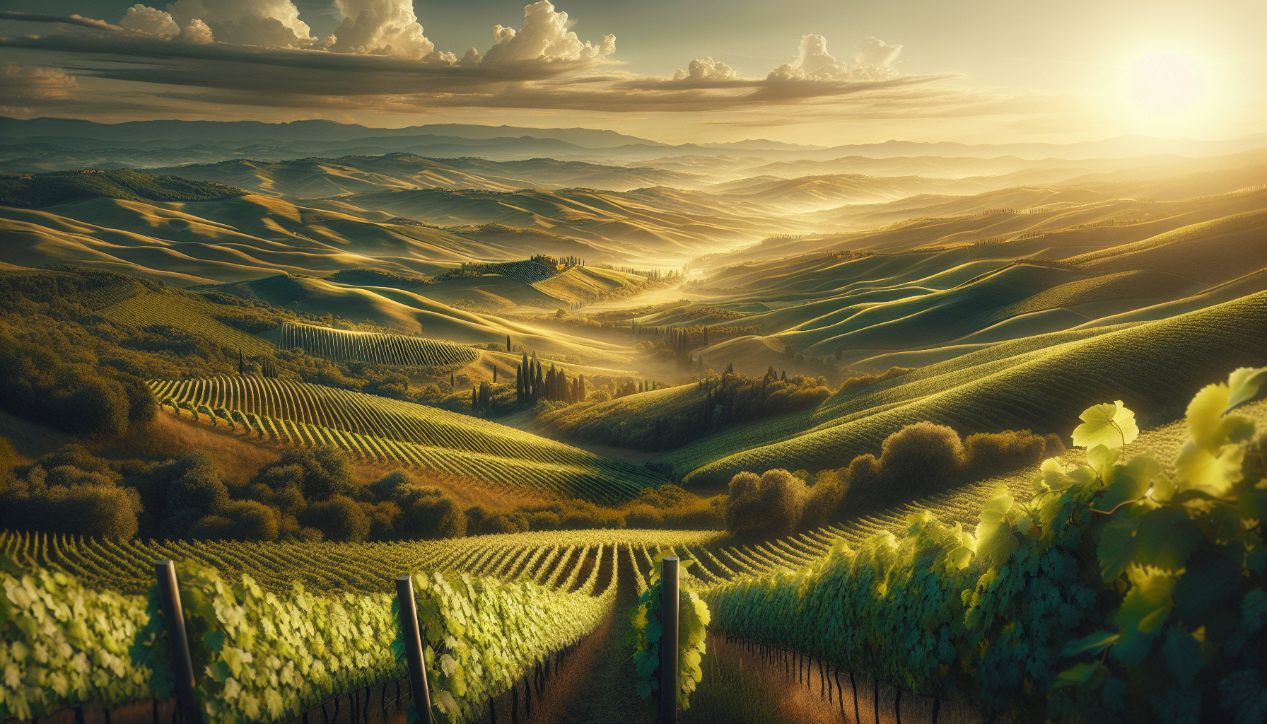 Un panorama estivo italiano in un settembre soleggiato