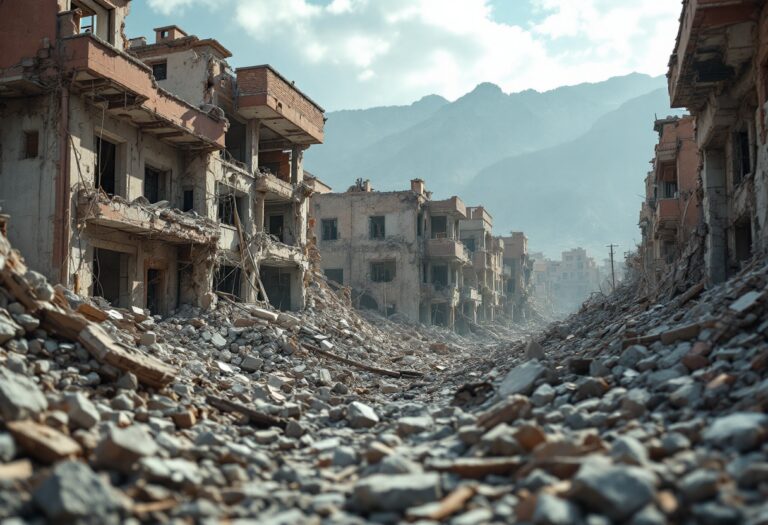 Immagine del terremoto in Afghanistan con danni visibili