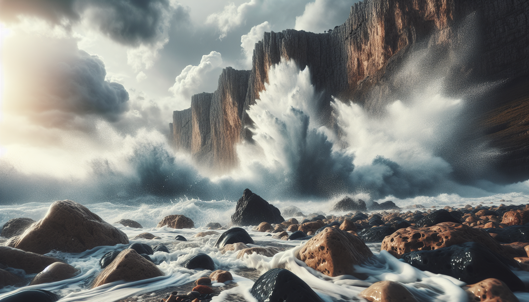 Immagine di maltempo in Sicilia e Calabria con allerta rossa