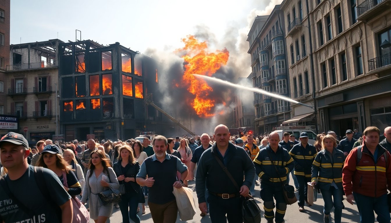evacuazione di massa a causa di un incendio nel centro citta 1768073901
